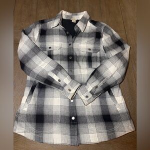 Duluth Trading Co. Women’s Button Down ShirtJacket Plaid Fleece Lined Pocket